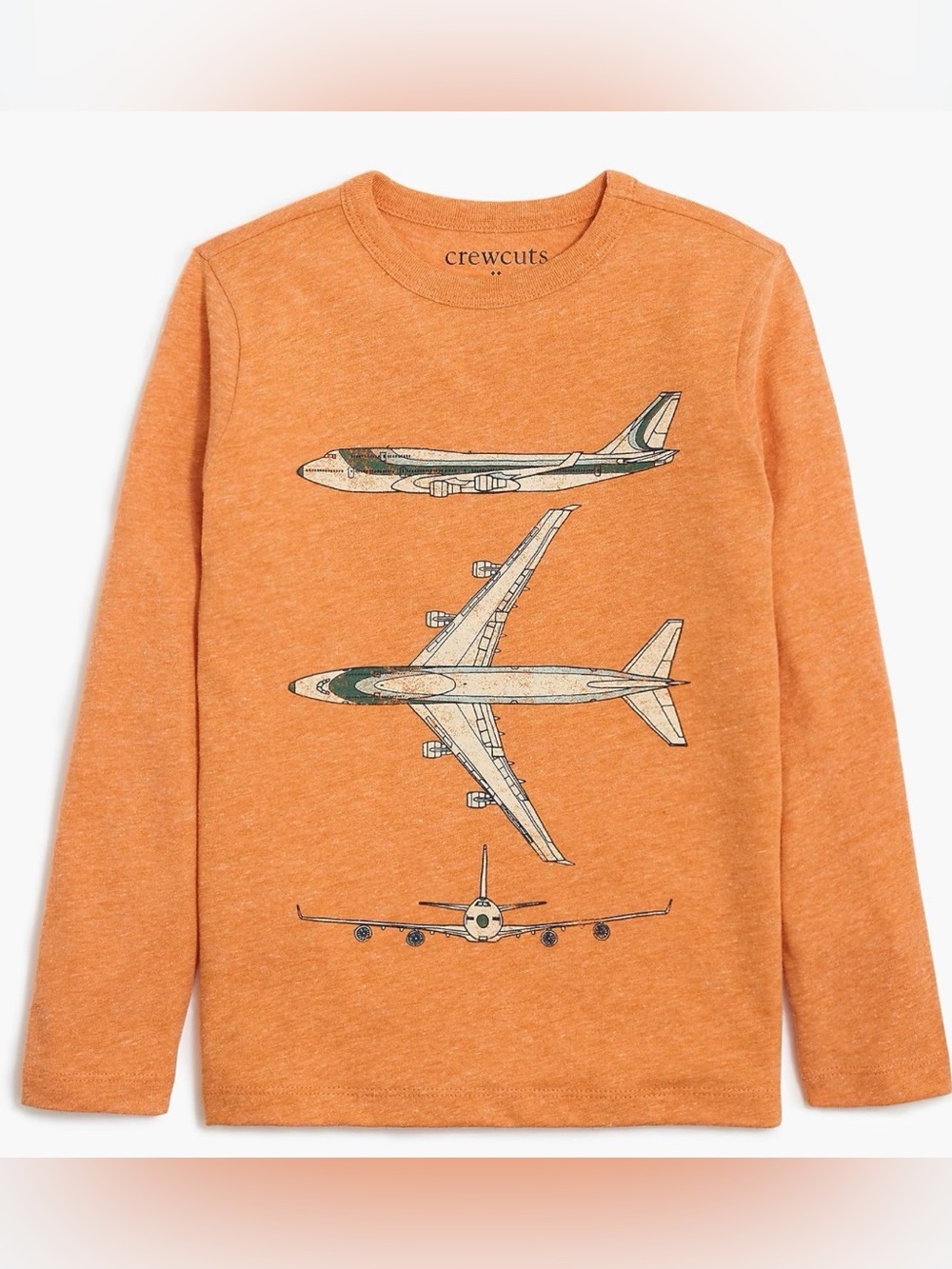 Crewcuts Boys' long-sleeve airplane graphic tee